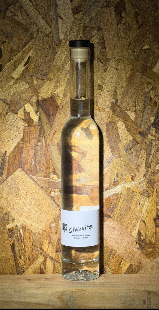 Slivovitz New York plum brandy bottle